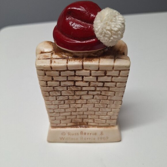 Russ Berrie & Co 1969 Merry Christmas Mouse Figurine Santa Hat Vintage - Picture 4 of 6